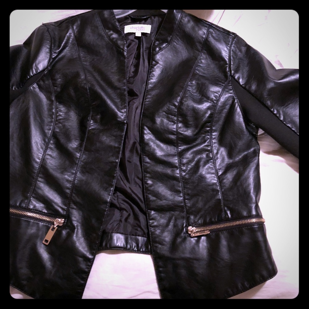 Charlotte Russe cropped pleather blazer/jacket